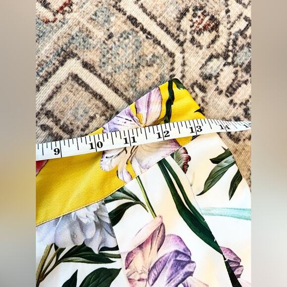 Rococo Sand yellow floral maxi skirt satin spring summer circle skirt - Picture 10 of 11